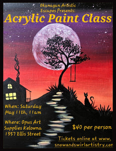 Opus Sunset Moon Acrylic Paint Class May 11th