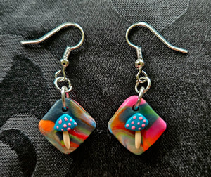 Colorful Turquoise Mushroom Earringd