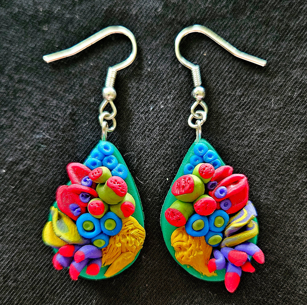 Teardrop Extraterrestrial Flowerbed Earrings