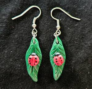 Leafy Ladybug Earrings