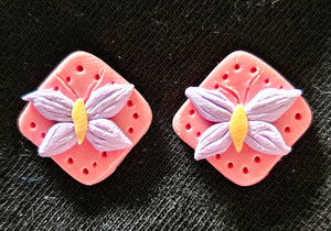 Rose & Lilac Butterfly Earrings 2