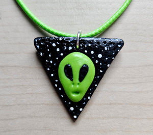 Triangle Space Alien Necklace