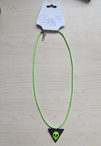 Triangle Space Alien Necklace