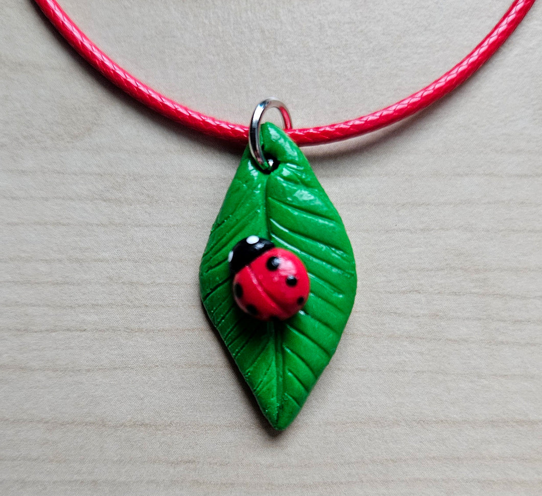 Ladybug Leaf Necklace
