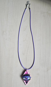 Pink and Purple Eye Necklace