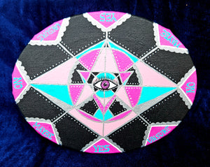 Pink and Teal Eye Pendulum Board