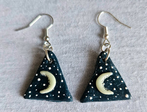 Glow in the Dark Moon Earrings