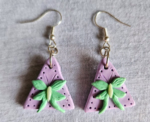 Lilac Luna Moth Earrings