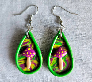 Swirly Mushroom Earrings