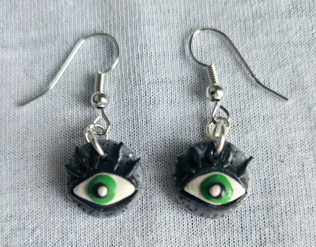 Green Eye Earrings