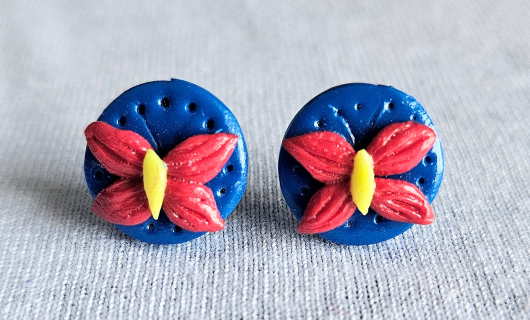 Red Butterfly Stud Earrings