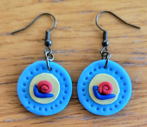 Blue Snail Earrings